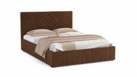 Кровать Гамма ш. 1400 (с основанием для хранения) (велюр тенерифе шоколад) в Тевризе - tevriz.katalogmebeli.com | фото 1