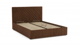 Кровать Гамма ш. 1400 (с основанием для хранения) (велюр тенерифе шоколад) в Тевризе - tevriz.katalogmebeli.com | фото 3