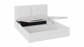 Кровать «Глосс» с мягкой обивкой и подъемным механизмом тип 1 (1600) (Белая) в Тевризе - tevriz.katalogmebeli.com | фото 2