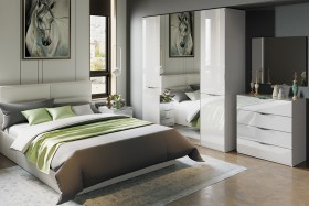 Кровать «Глосс» с мягкой обивкой тип 1 (1600) (Белая) в Тевризе - tevriz.katalogmebeli.com | фото 3