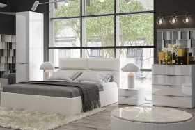 Кровать «Глосс» с мягкой обивкой тип 1 (1600) (Белая) в Тевризе - tevriz.katalogmebeli.com | фото 4