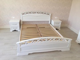 Кровать Грация-1 из массива сосны 1600*2000 Белый античный в Тевризе - tevriz.katalogmebeli.com | фото 9