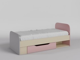 Кровать Грэйси 1650х750 (Розовый/Серый/корпус Клен) в Тевризе - tevriz.katalogmebeli.com | фото