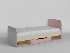 Кровать Грэйси 1950х950 (Розовый/Серый/корпус Клен) в Тевризе - tevriz.katalogmebeli.com | фото