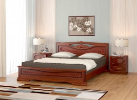 Кровать Карина-7 из массива сосны 1400*2000 Орех в Тевризе - tevriz.katalogmebeli.com | фото