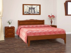 Кровать Карина-7 из массива сосны 1600*2000 Орех в Тевризе - tevriz.katalogmebeli.com | фото 1