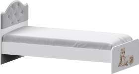 Кровать Каспер с мягкой спинкой и фотопечатью (800х1900) Белый в Тевризе - tevriz.katalogmebeli.com | фото