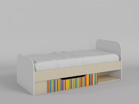 Кровать Клаксон без машинок 1650х750 (Белый/корпус Клен) в Тевризе - tevriz.katalogmebeli.com | фото 1