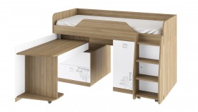 Кровать комбинированная «Оксфорд» (Ривьера/Белый с рисунком) в Тевризе - tevriz.katalogmebeli.com | фото 3