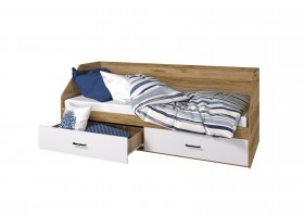 Кровать Лайт 800 с ящиками (Крафт золотой/Белый) в Тевризе - tevriz.katalogmebeli.com | фото