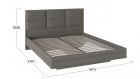 Кровать «Либерти» с мягким изголовьем Хадсон/Ткань Грей/1600 в Тевризе - tevriz.katalogmebeli.com | фото 2