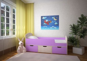Кровать Малыш-мини Дуб молочный/Ирис в Тевризе - tevriz.katalogmebeli.com | фото