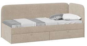 Кровать «Молли» с мягкой обивкой (900) тип 1 (Микровелюр Scandi Cream 03) в Тевризе - tevriz.katalogmebeli.com | фото