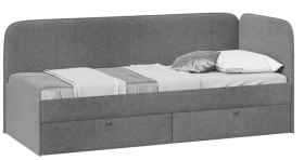 Кровать «Молли» с мягкой обивкой (900) тип 1 (Микровелюр Scandi Graphite 22) в Тевризе - tevriz.katalogmebeli.com | фото 1