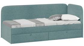 Кровать «Молли» с мягкой обивкой (900) тип 1 (Микровелюр Scandi Indigo 11) в Тевризе - tevriz.katalogmebeli.com | фото 1