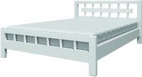 Кровать Натали-5 из массива сосны 1600*2000 Белый античный в Тевризе - tevriz.katalogmebeli.com | фото 1