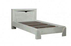 Кровать одинарная 33.07 с настилом "Лючия" (ш. 900)/(бетон пайн белый / венге / белый) в Тевризе - tevriz.katalogmebeli.com | фото