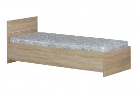 Кровать одинарная 800-2 без матраса (прямые спинки) Дуб Сонома в Тевризе - tevriz.katalogmebeli.com | фото 1