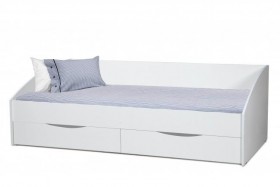 Кровать одинарная "Фея - 3" (симметричная) New/(белый / белый / ДВПО: белый) в Тевризе - tevriz.katalogmebeli.com | фото