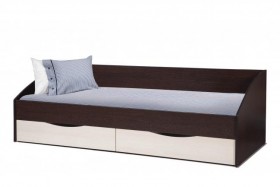 Кровать одинарная "Фея - 3" (симметричная) New (венге / вудлайн кремовый / ДВПО: белый) в Тевризе - tevriz.katalogmebeli.com | фото 1