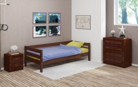 Кровать одинарная ГЛОРИЯ из массива сосны  900*2000 (Орех) в Тевризе - tevriz.katalogmebeli.com | фото 3