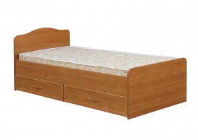 Кровать одинарная с ящиками 800-1 без матраса (круглые спинки) Вишня Оксфорд в Тевризе - tevriz.katalogmebeli.com | фото 1