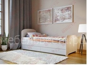 Кровать односпальная ЛДСП 800 с ящиками Дуб выбеленный в Тевризе - tevriz.katalogmebeli.com | фото