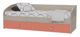 Кровать односпальная с двумя ящиками Сити 2045 Дуб сонома/Аква в Тевризе - tevriz.katalogmebeli.com | фото 2