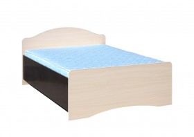 Кровать полуторная 1200-1 без матраса (круглые спинки) Венге/Дуб выбеленный в Тевризе - tevriz.katalogmebeli.com | фото 1