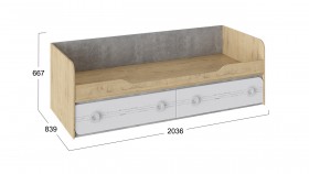 Кровать с 2 ящиками Мегаполис Бунратти/Белый в Тевризе - tevriz.katalogmebeli.com | фото 3