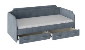 Кровать с мягкой обивкой и ящиками «Кантри» Тип 1 (900) (Замша синяя) в Тевризе - tevriz.katalogmebeli.com | фото 2