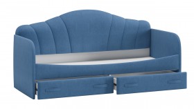 Кровать «Молли» с мягкой обивкой (900) тип 1 (Микровелюр Scandi Indigo 11) в Тевризе - tevriz.katalogmebeli.com | фото 4