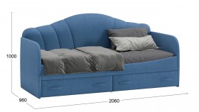 Кровать «Молли» с мягкой обивкой (900) тип 1 (Микровелюр Scandi Indigo 11) в Тевризе - tevriz.katalogmebeli.com | фото 6