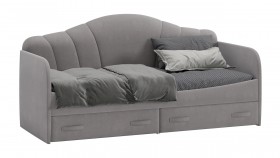 Кровать с мягкой спинкой и ящиками «Сабрина» 900 Светло-серый в Тевризе - tevriz.katalogmebeli.com | фото