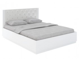 Кровать с ПМ М25 Спальня Тиффани (белый текстурный) в Тевризе - tevriz.katalogmebeli.com | фото