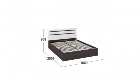 Кровать с подъемным механизмом «Фьюжн» Белый глянец/Венге Линум в Тевризе - tevriz.katalogmebeli.com | фото 3