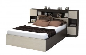 Кровать с прикроватным блоком КР 552 Спальня Basya (венге/белфорт) в Тевризе - tevriz.katalogmebeli.com | фото 1