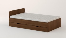 Кровать с ящиками 1200 (Орех темный) в Тевризе - tevriz.katalogmebeli.com | фото