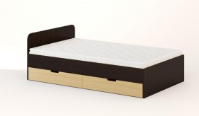 Кровать с ящиками 1200 (Венге/Беленый дуб) в Тевризе - tevriz.katalogmebeli.com | фото