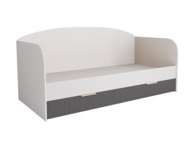 Кровать с ящиками ДКД 2000.1 Лавис (Белый софт/Графит софт/корпус Белый) в Тевризе - tevriz.katalogmebeli.com | фото 1