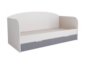Кровать с ящиками ДКД 2000.1 Лавис (Белый софт/Серый Эмалит/корпус Белый) в Тевризе - tevriz.katalogmebeli.com | фото 1