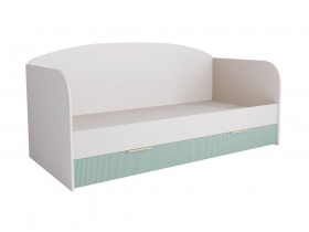 Кровать с ящиками ДКД 2000.1 Лавис (Белый софт/Зеленый софт/корпус Белый) в Тевризе - tevriz.katalogmebeli.com | фото