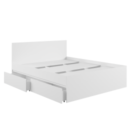 Кровать с ящиками К1.6М Мадера Белый в Тевризе - tevriz.katalogmebeli.com | фото 3