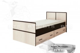 Кровать Сакура с настилом и ящиками 0,9 (Венге/Лоредо) в Тевризе - tevriz.katalogmebeli.com | фото