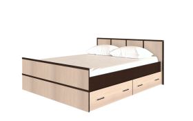 Кровать Сакура с настилом и ящиками 1,4 (Венге/Лоредо) в Тевризе - tevriz.katalogmebeli.com | фото