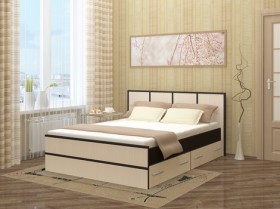 Кровать Сакура с настилом и ящиками 1,6 (Венге/Лоредо) в Тевризе - tevriz.katalogmebeli.com | фото 2