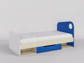 Кровать Скай Люкс 1950х950 (Синий/Белый/корпус Клен) в Тевризе - tevriz.katalogmebeli.com | фото