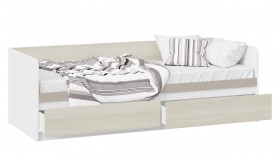 Кровать «Сканди» с 2 ящиками Дуб Гарден/Белый/Глиняный серый в Тевризе - tevriz.katalogmebeli.com | фото 2