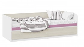 Кровать «Сканди» с 2 ящиками Дуб Гарден/Белый/Лиловый в Тевризе - tevriz.katalogmebeli.com | фото