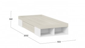 Кровать «Сканди» с ящиком Дуб Гарден/Белый в Тевризе - tevriz.katalogmebeli.com | фото 3